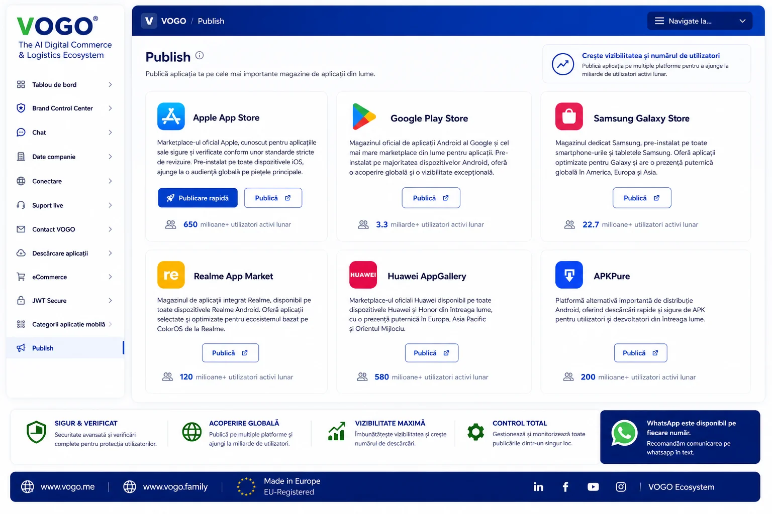 Plugin — publish asistance pentru aplicația mobilă